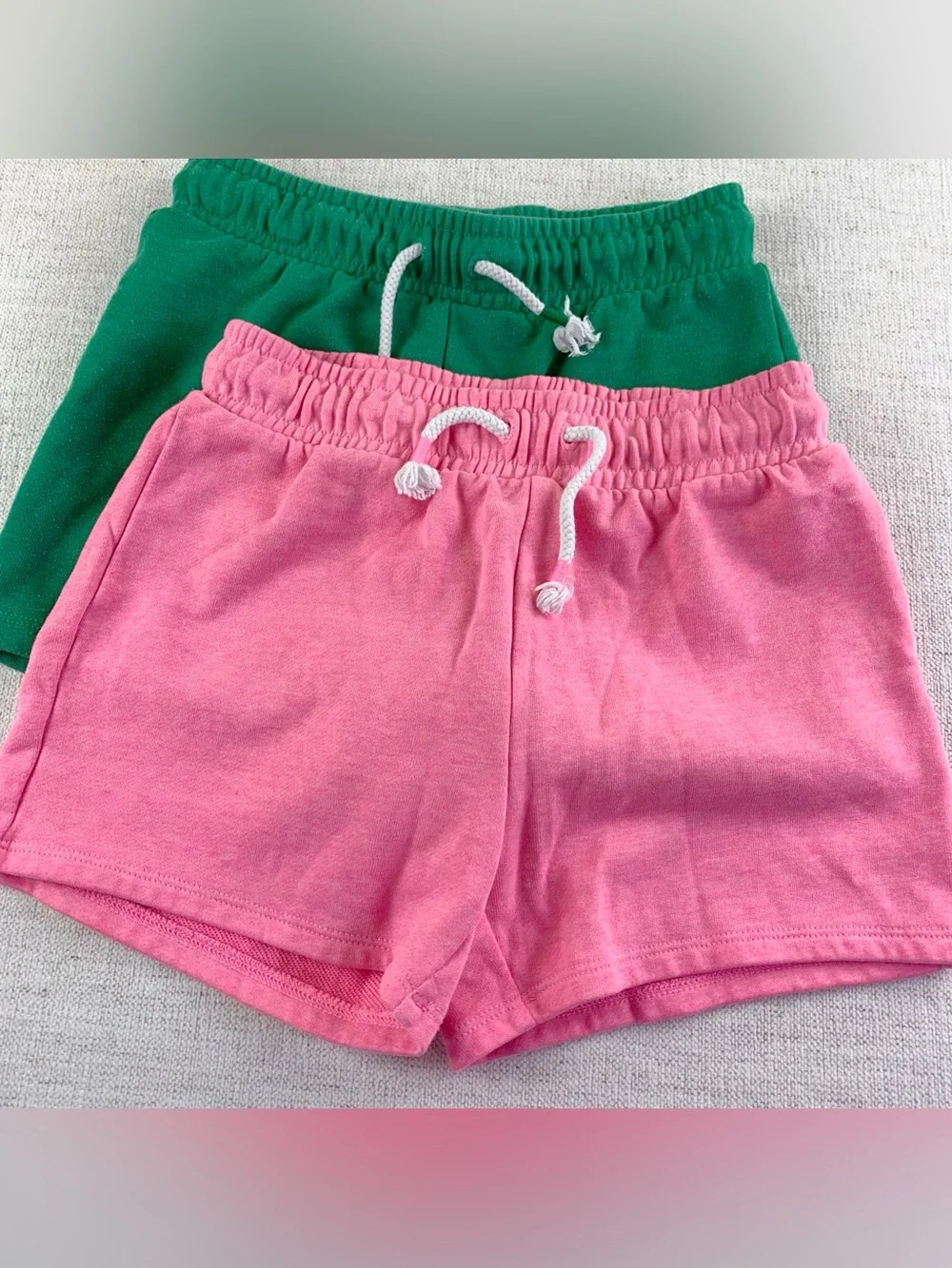 Lot of 2 Gap girl's Cotton Drawstring sweat Shorts - Pink & Green size M(8)
